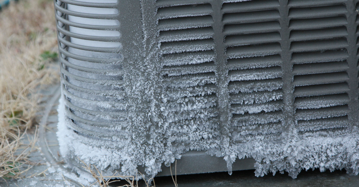 Picture of ice on an HVAC unit - Heating Maintenance - Heating Repair - Lake Charles LA - Accurate Air and Heat